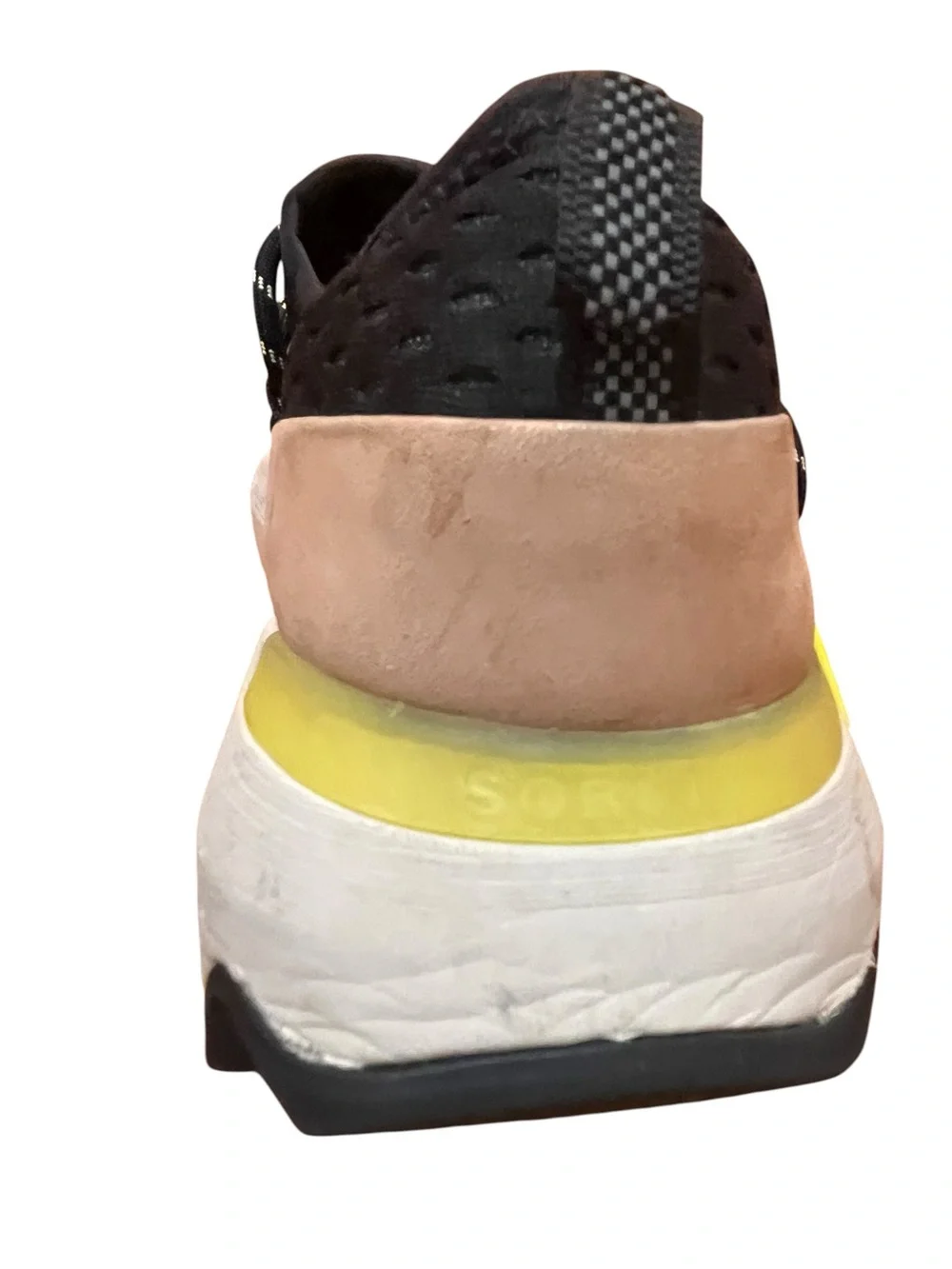 Sorel Sneakers Women's Black Mesh Athletic Sneakers Pink Leather Accent